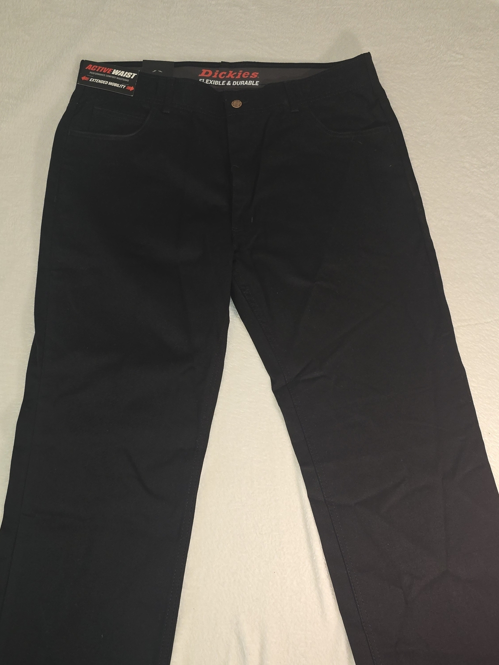 Dickies Flexible & Durable Men’s Black Workwear Pants 38X32 Slim Fit Workwear